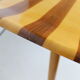 Table low Italian 1950, on the walnut and Sycamore