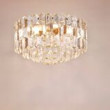 Large ceiling chandelier in gilded brass and glass Palazzo J.T. Kalmar, 1950s