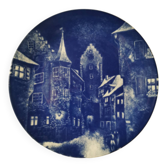 Christmas souvenir plate Meersburg porcelain from Bavaria Delft