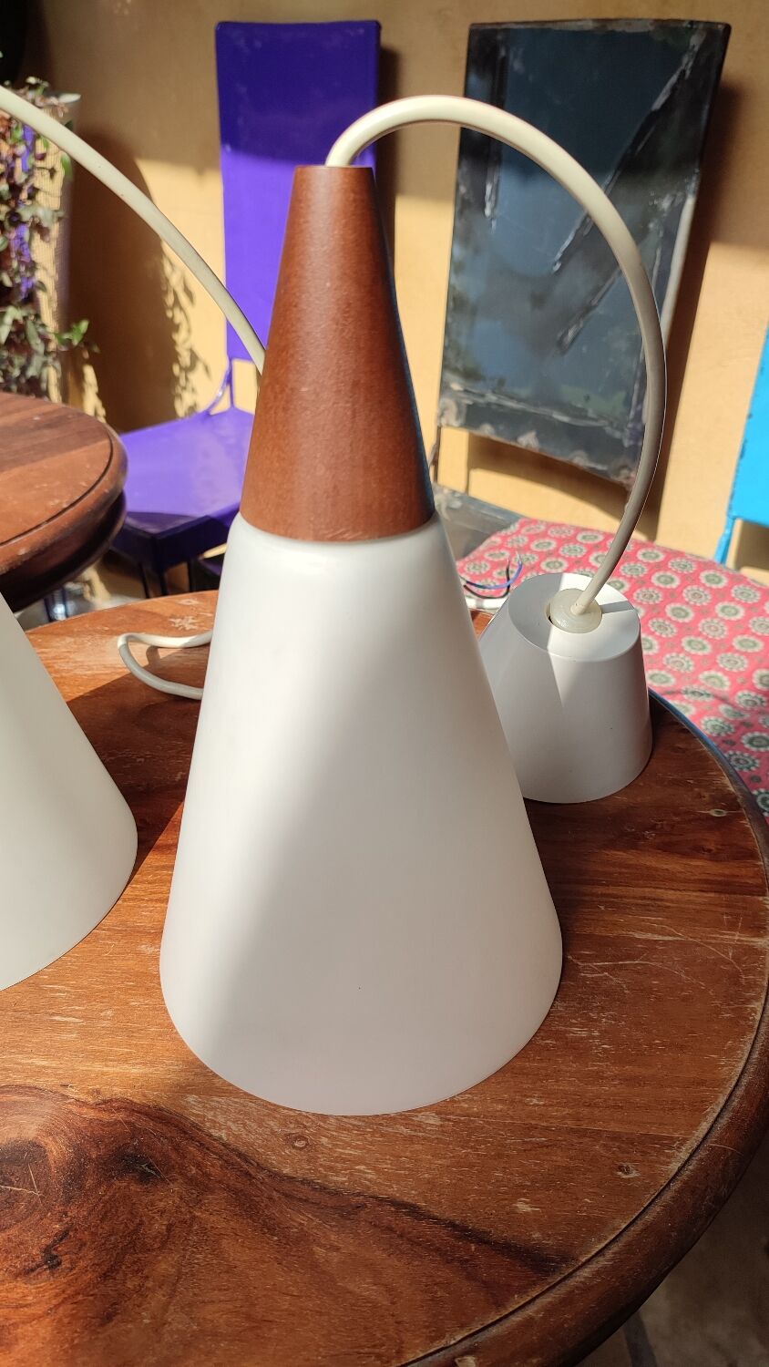 Pair of Scandinavian design pendant lamps