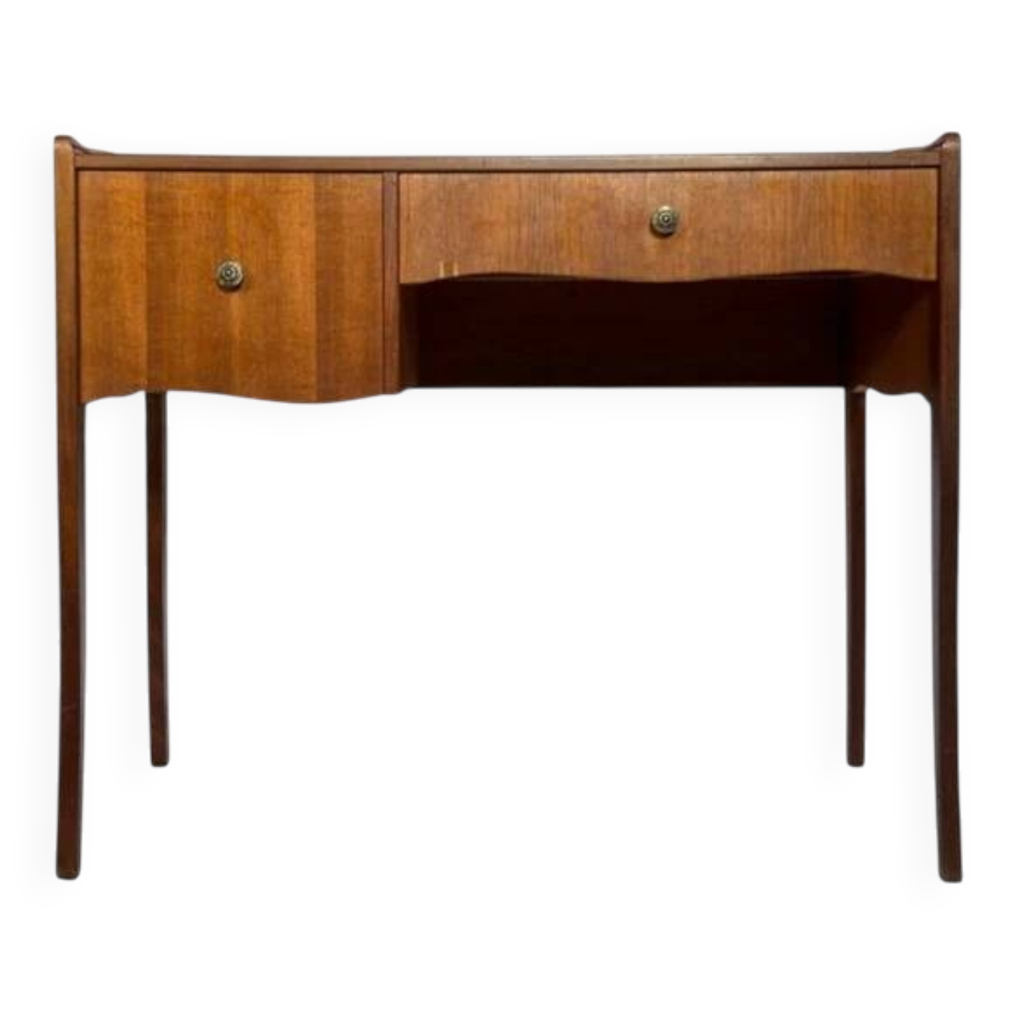 Bureau vintage 1960s avec 2 tiroirs – design ondulé élégant