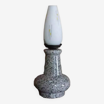 Ceramic and opaline lamp from the 1950s