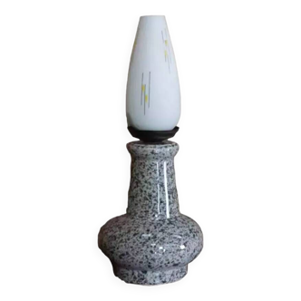 Lampe en céramique et opaline années 50