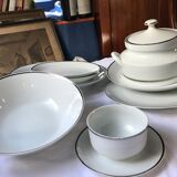 Bavaria salad bowl with hand-painted silver border