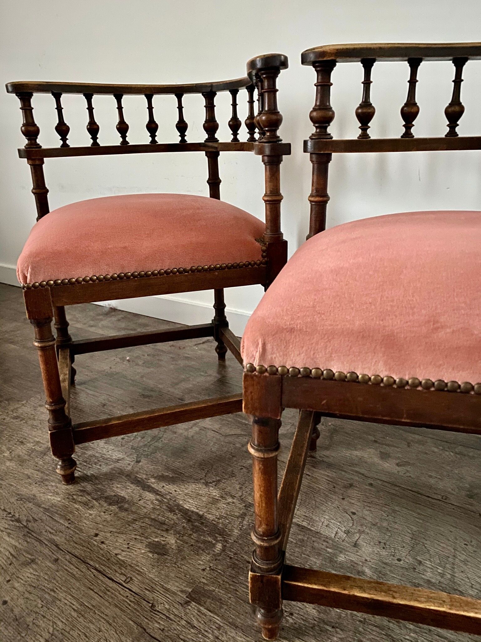 Pair of Renaissance-style corner chairs