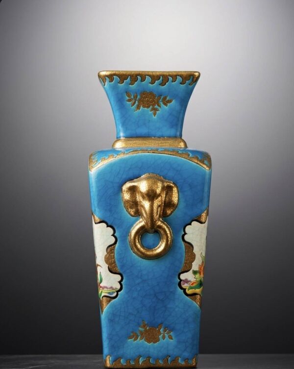 Vase emaux longwy Romance- arr déco- décor elephant exotic