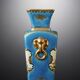 Longwy enamel vase - Art Deco - exotic elephant decoration