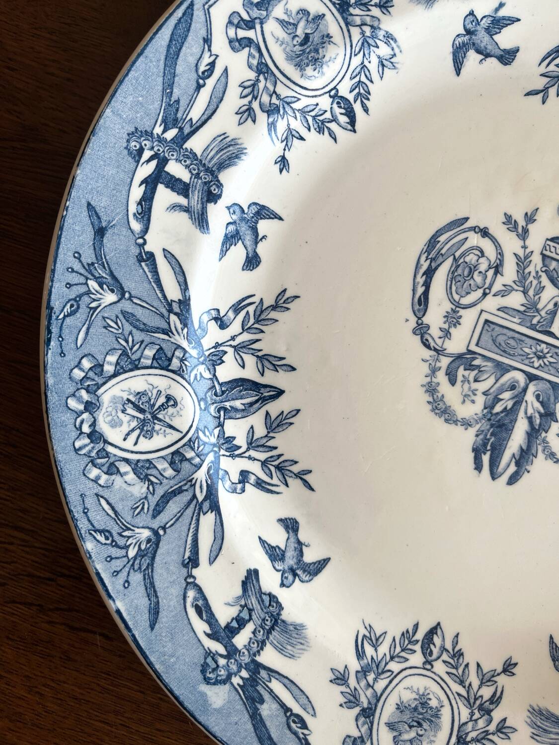 Round ironstone dish "Louis XVI" Clairefontaine earthenware