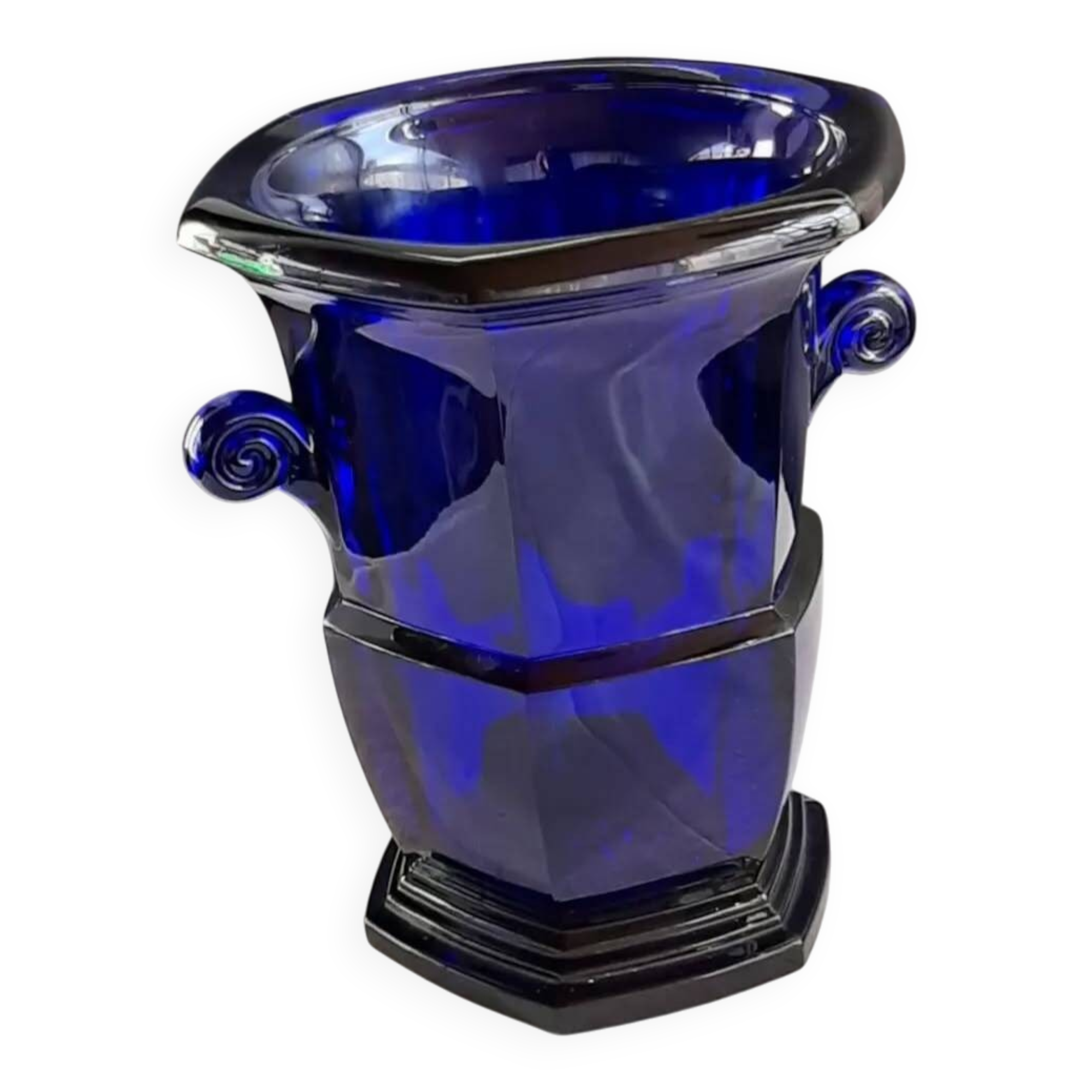 Seau a glacons verre bleu de bristol