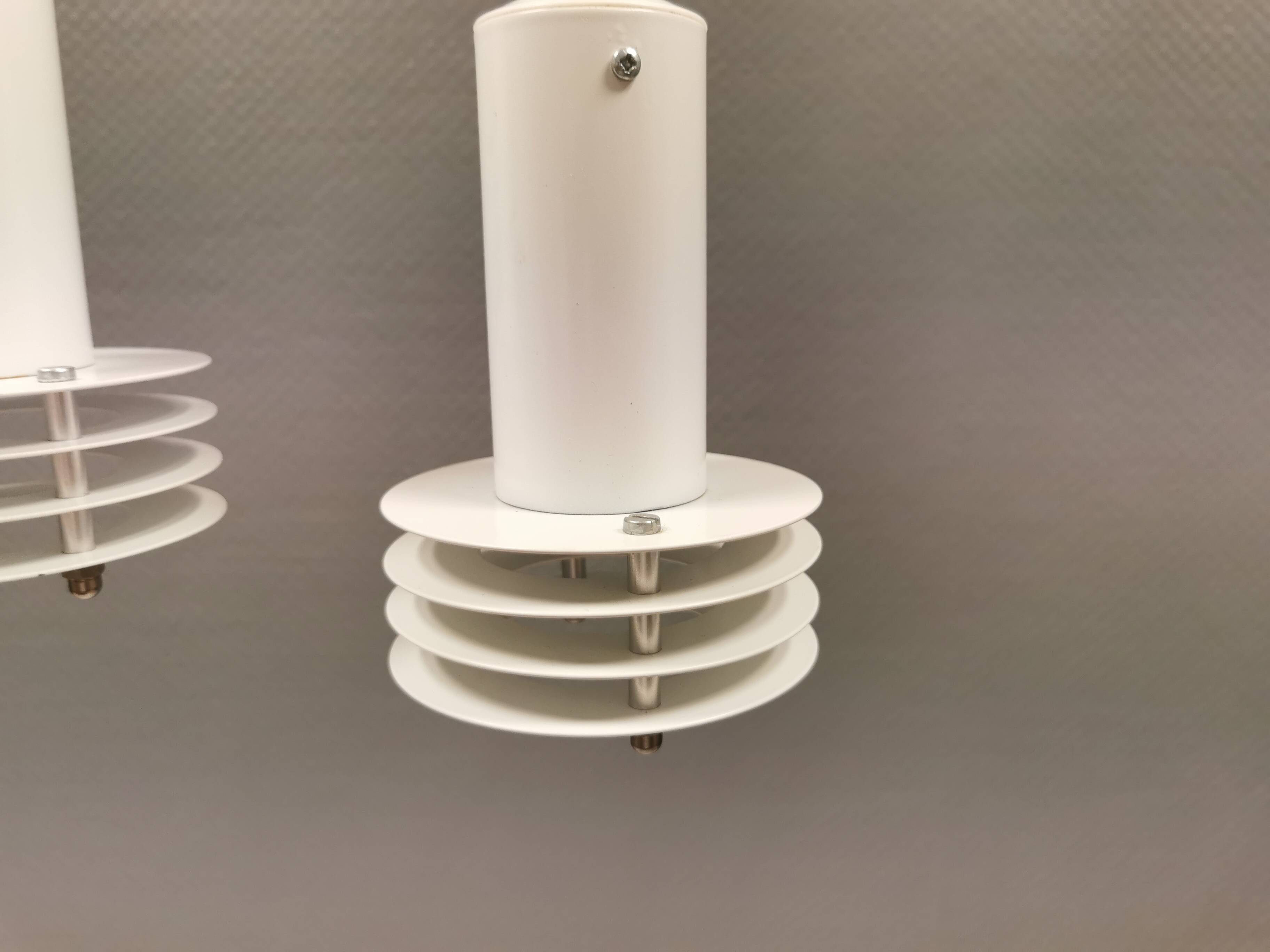 3 minimalistic small hanging lamps from danish lyfa, produced in the 80s.