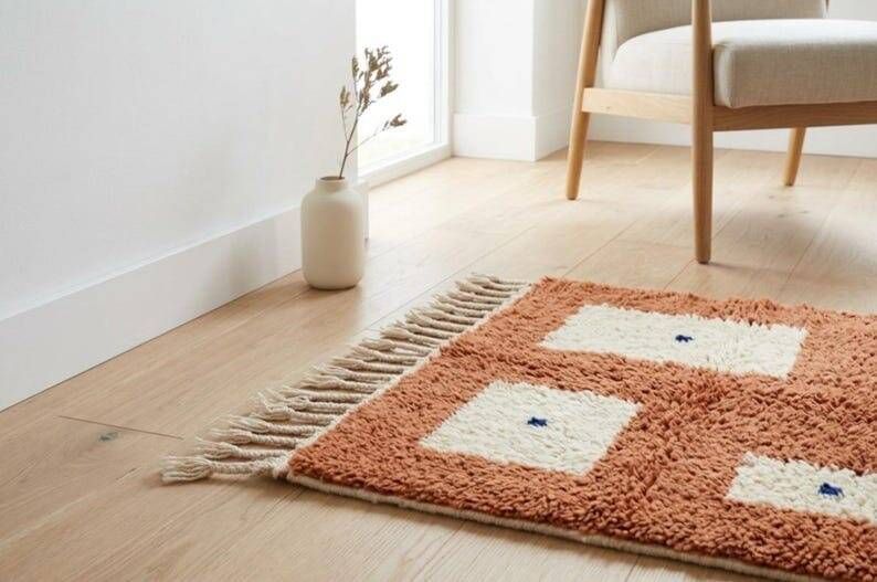 Authentic traditional handmade Berber rug 2/3 m