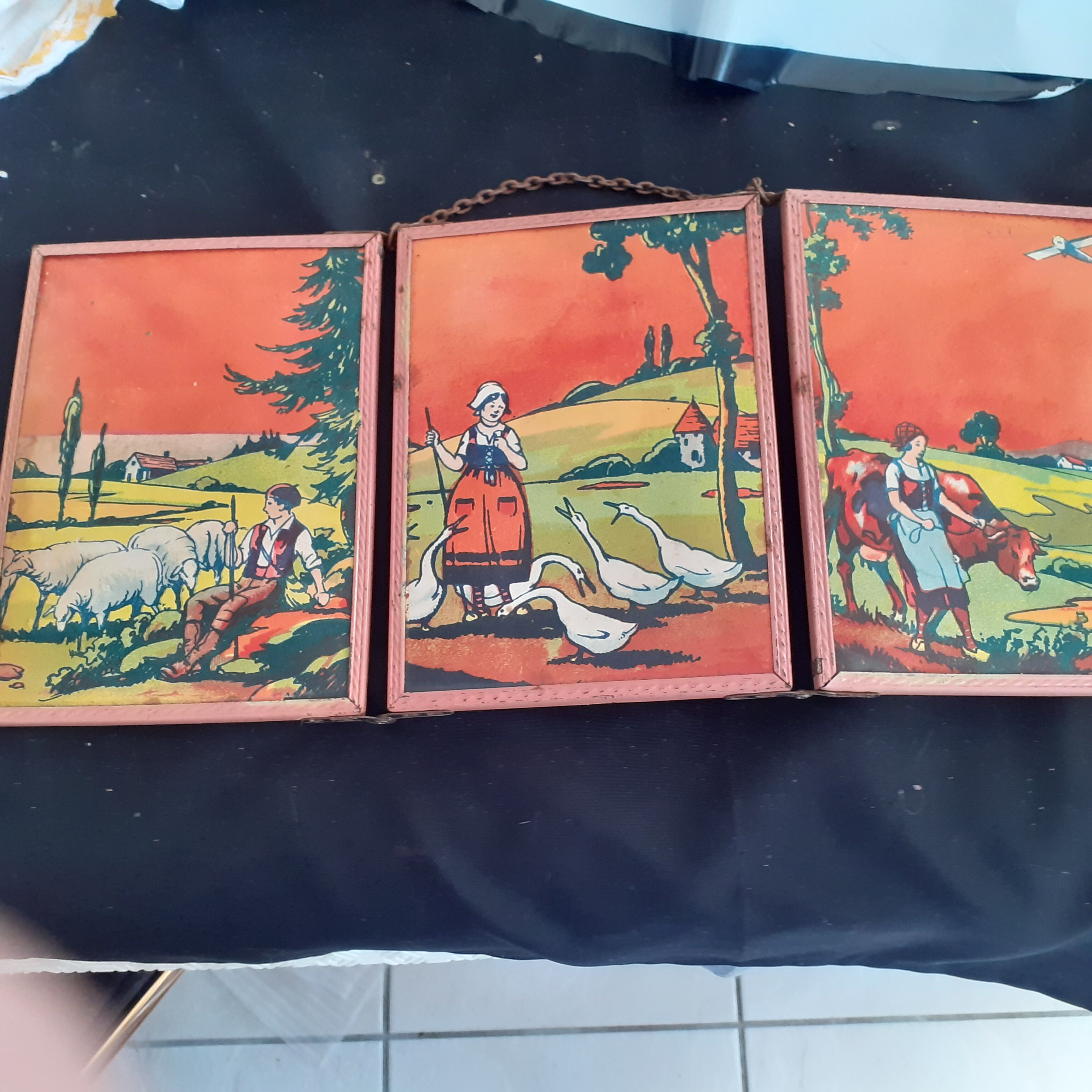 Triptych barber mirrors 30s