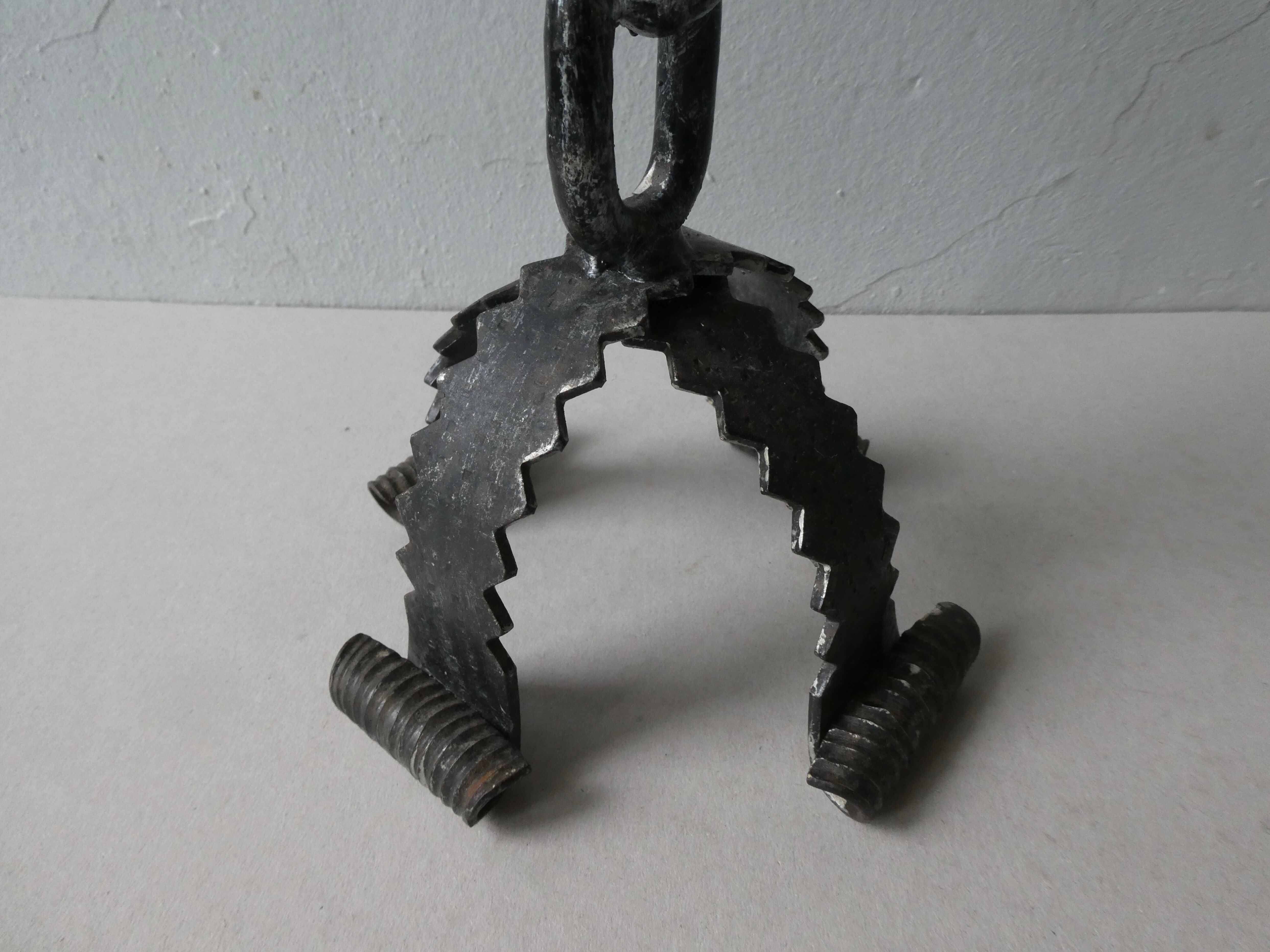 Wrought iron candle holder, brutalist, 60s-70s