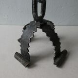 Wrought iron candle holder, brutalist, 60s-70s