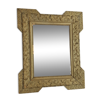 Old mirror around 1900 wood frame - stucco 56x45 cm, mirror: 35x26 cm SB