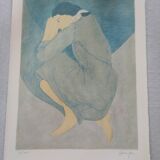 Sleeping Woman original handsigned lithograph Pierre Boncompain