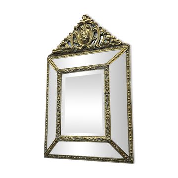Richly Decorated French Cushion Mirror From The early 19th Century