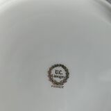 5 Limoges porcelain soup plates stamped UC Limoges France