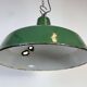 Industrial British Green Enamel Factory Pendant Lamp, 1960s