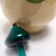 Beige Encased and Hand-blown Glass Decanter Bottle, Italy