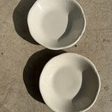 2 white hollow plates flower shape Gien D: 21,5cm