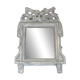 Louis XVI Style Mirror in Carved Wood with Grey Patina and Dove Pediment