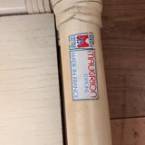 Three stackable rattan and bamboo Maugrion coffee tables