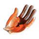 Hand vacuum Pocket ceramic Orange Vallauris, years 70