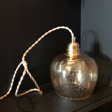 2 bubble blown glass pendant lamps