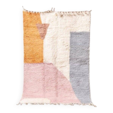Tapis en laine pure artisanale traditionnelle taille 145 x 255 cm
