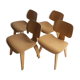 Set Of 4 Dcw Dining Chairs By Charles Eames For Vitra Plywood 1999