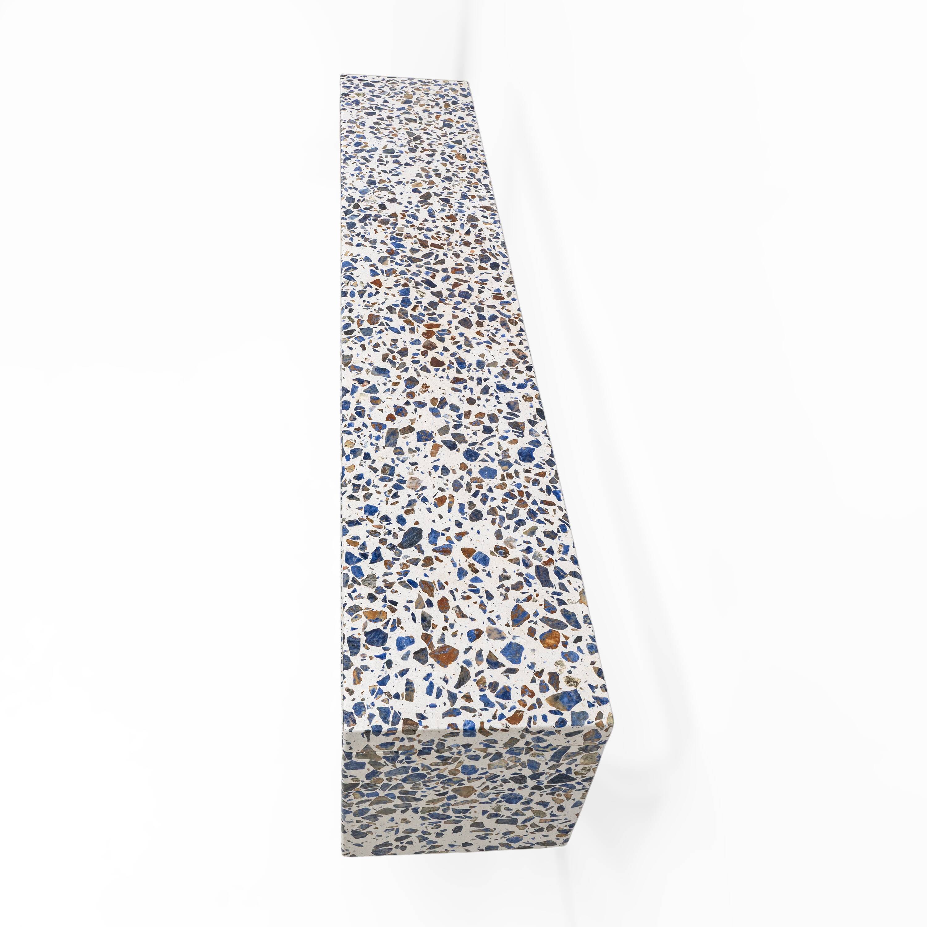 Italian-designed "Arcata" Console Table White Terrazzo Marble by Domus Stud