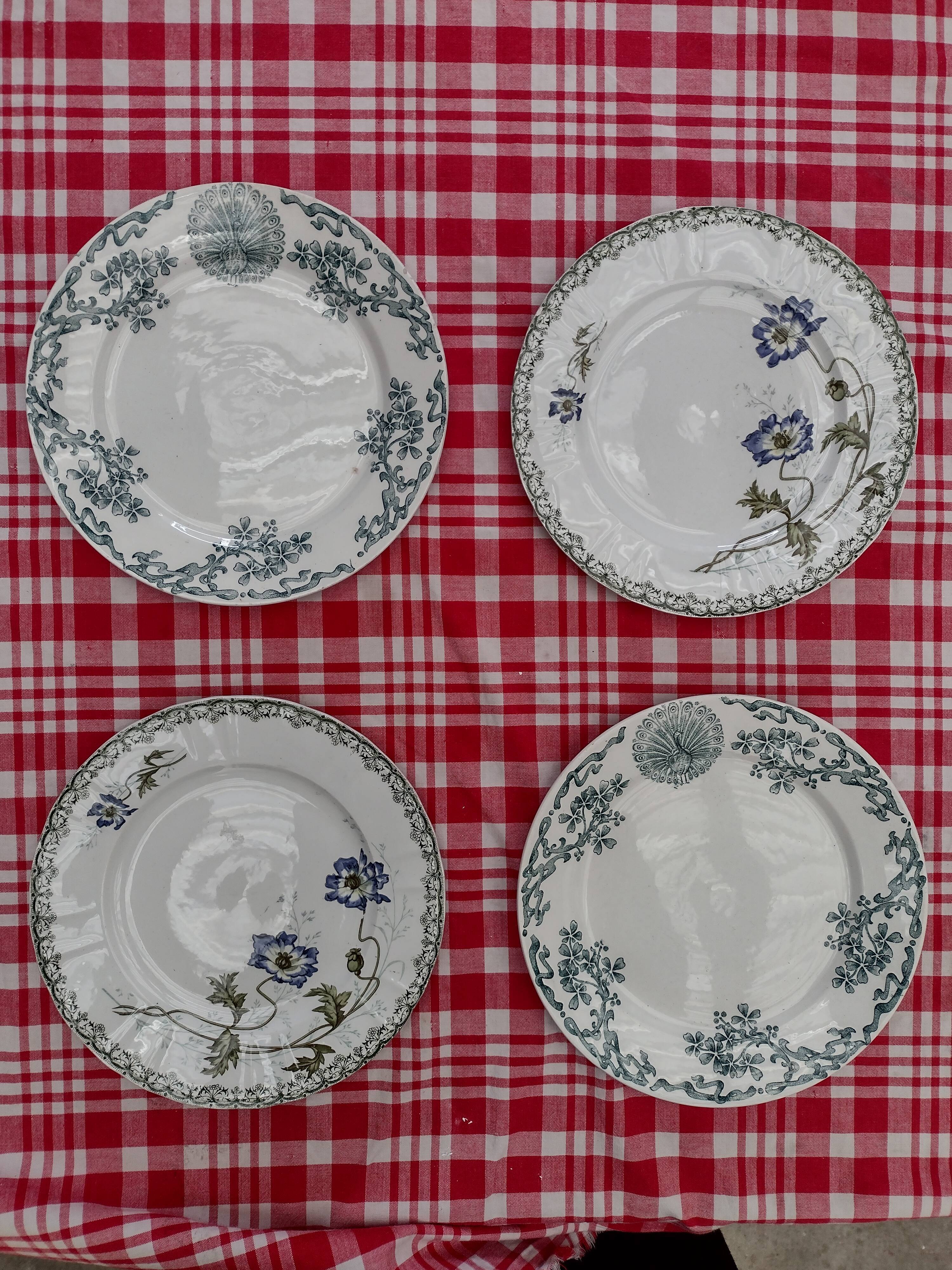 4 matching plates iron earth 1900