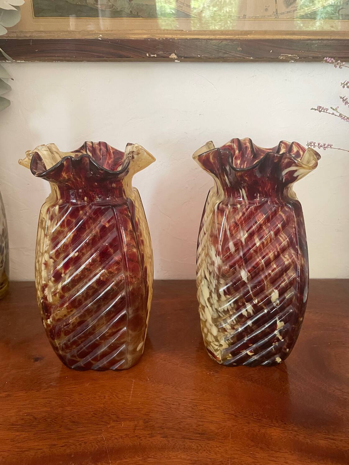 Pair of Clichy vases