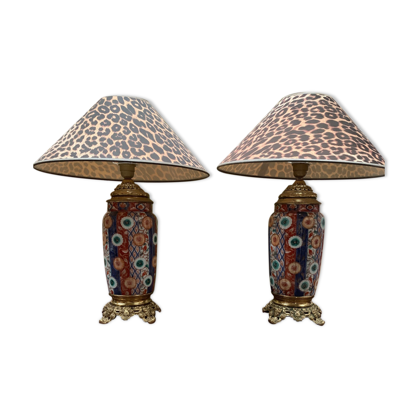 Paire de lampes anciennes Imari.