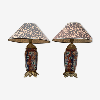 Paire de lampes anciennes Imari.