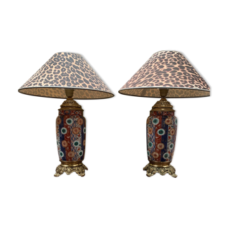 Pair of old Imari lamps.