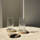 Set of 3 fossilized wood coasters (clear)