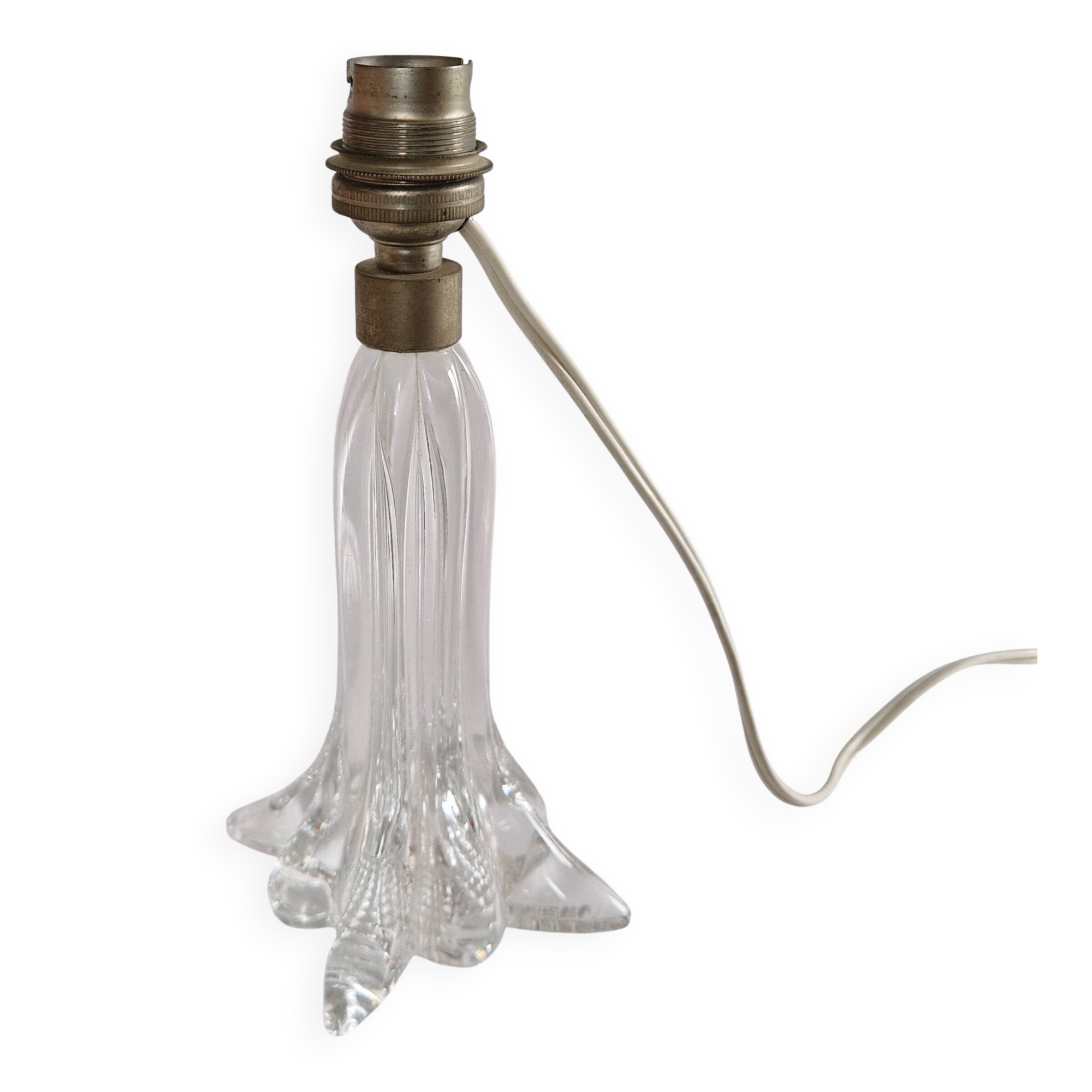 Pied de lampe cristal Art Déco 1950
