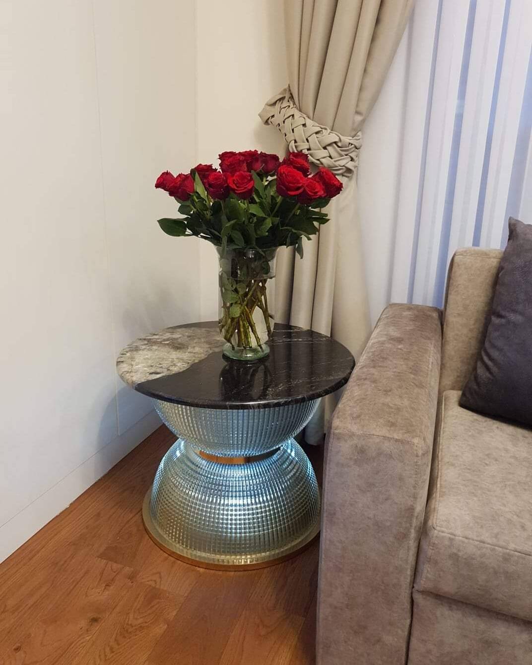 Holophane Gold coffee table in marble