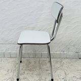 Set of 4 vintage grey chrome Formica kitchen chairs.