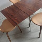 Arne Jacobsen Rosewood Drop leave Table with chairs Fritz Hansen