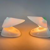 1960s Pair of White Bakelite Table or Wall Lamp, Czechoslovakia