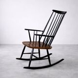Vintage Mid-Century Finnish Modern Rocking Chair by I. Tapiovaara for Asko