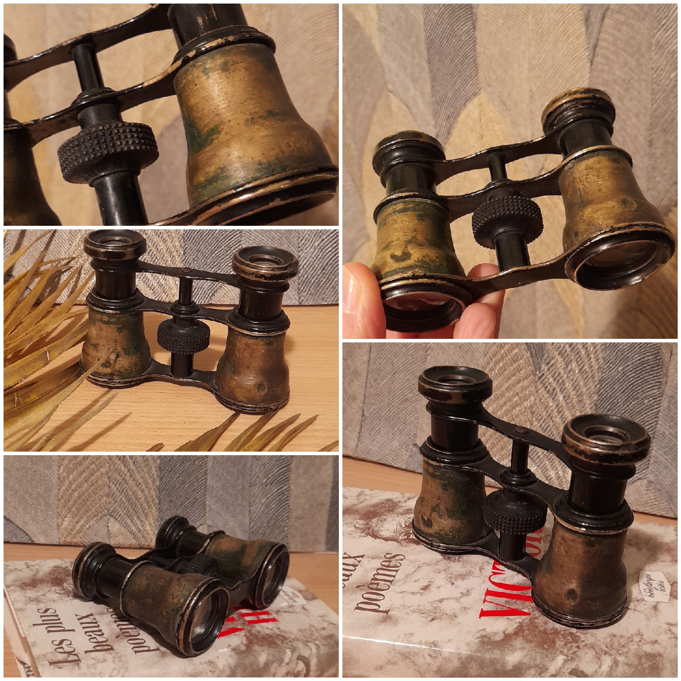 Theatre binoculars, Opera glasses, brass, vintage