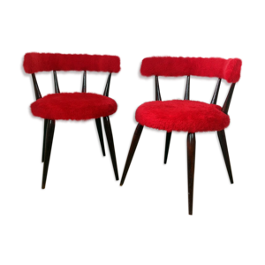 Paire de chaises rouges
