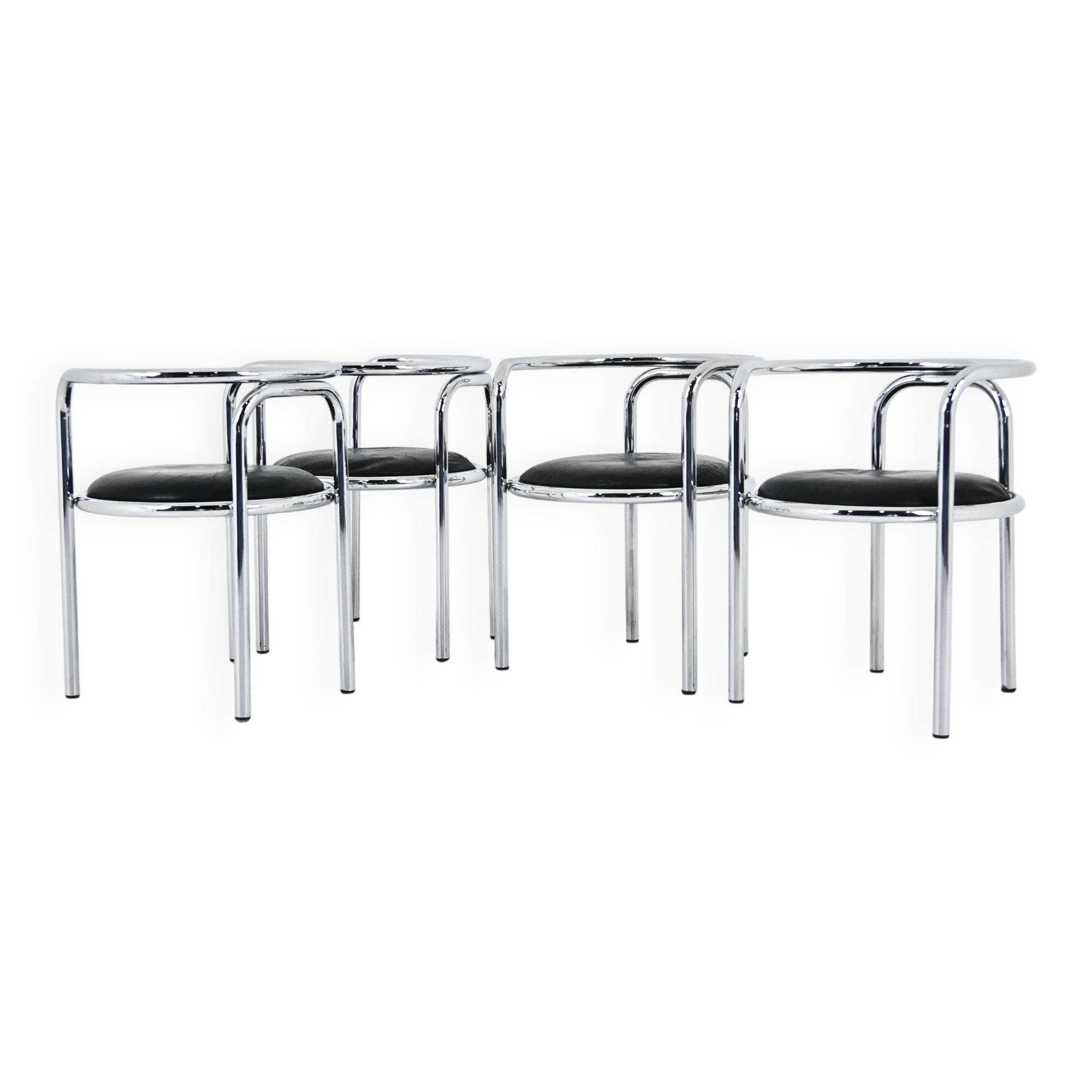 4 “Locus Solus” Chairs by Gae Aulenti for Poltronova, 1960s
