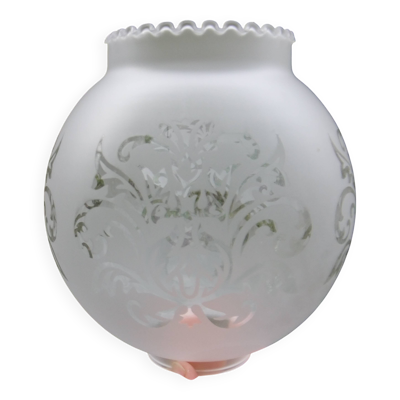 Tulipe globe verre gravé lampe suspension lustre applique