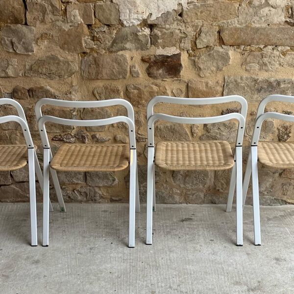 Lot de 4 chaises blanches Giorgio Cattelan