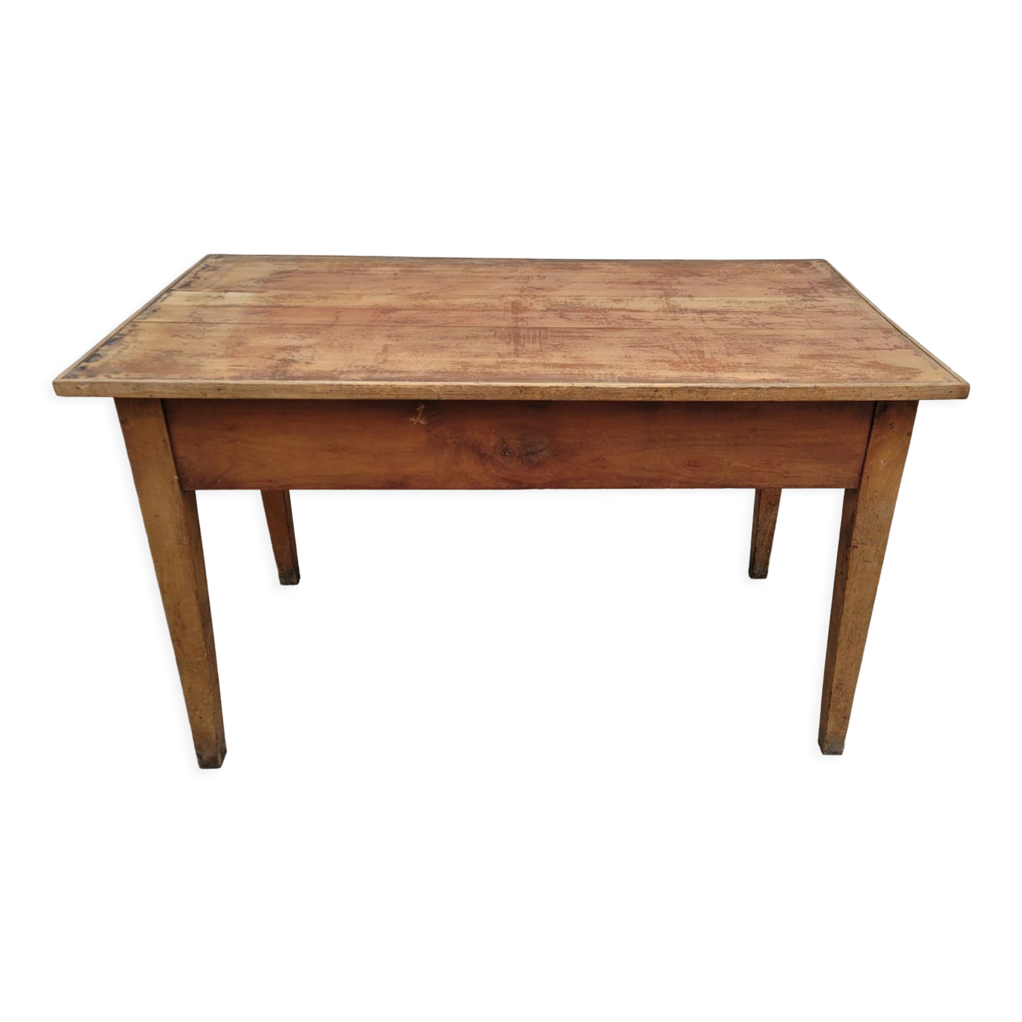 Farmhouse table in fruit tree 2 drawers period 1900 -1m27